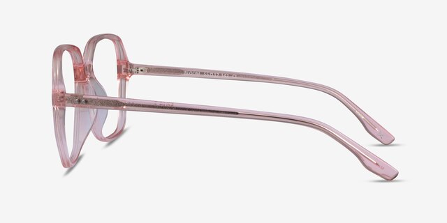 Bloom Clear Pink AcétateMontures de lunettes de vue d'EyeBuyDirect, Vue de Côté