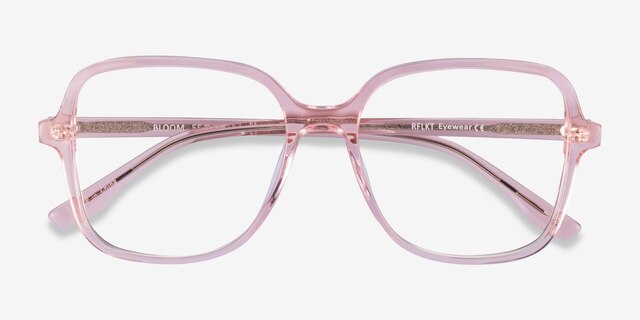 Bloom Clear Pink AcétateMontures de lunettes de vue d'EyeBuyDirect, Vue Rapprochée