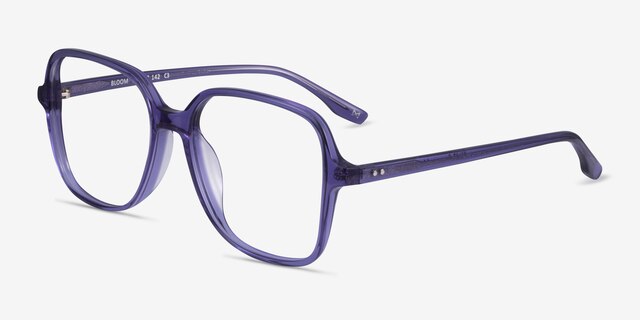 Bloom Clear Purple AcétateMontures de lunettes de vue d'EyeBuyDirect, Vue d'Angle