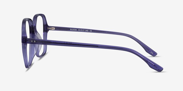 Bloom Clear Purple AcétateMontures de lunettes de vue d'EyeBuyDirect, Vue de Côté