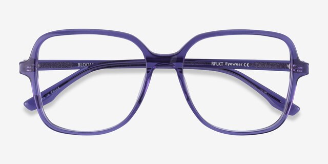 Bloom Clear Purple AcétateMontures de lunettes de vue d'EyeBuyDirect, Vue Rapprochée