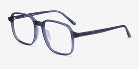 Ozone Clear Blue Acétate Montures de lunettes de vue d'EyeBuyDirect, Vue d'Angle