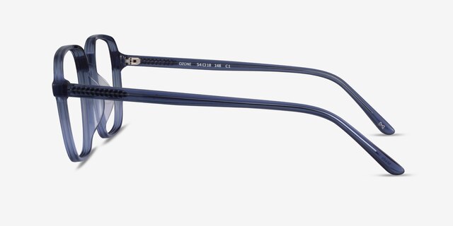 Ozone Clear Blue AcetateEyeglass Frames from EyeBuyDirect, Side View