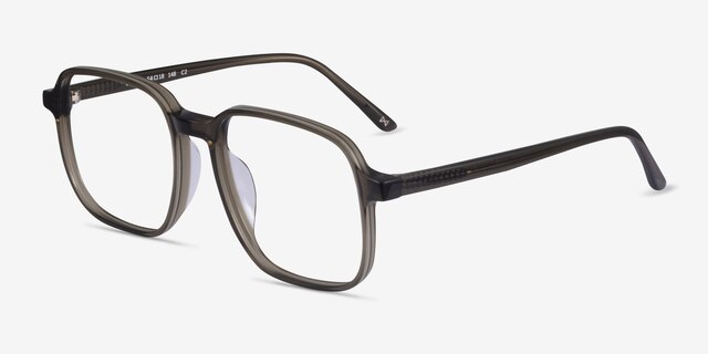 Ozone Clear Dark Green AcétateMontures de lunettes de vue d'EyeBuyDirect, Vue d'Angle