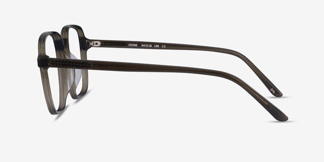 Ozone Clear Dark Green AcétateMontures de lunettes de vue d'EyeBuyDirect, Vue de Côté