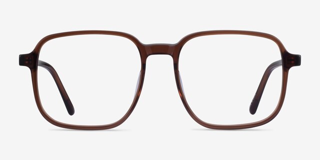 Ozone Clear Brown AcétateMontures de lunettes de vue d'EyeBuyDirect, Vue de Face