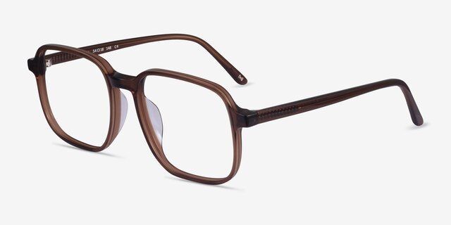 Ozone Clear Brown AcétateMontures de lunettes de vue d'EyeBuyDirect, Vue d'Angle