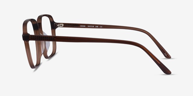 Ozone Clear Brown AcétateMontures de lunettes de vue d'EyeBuyDirect, Vue de Côté