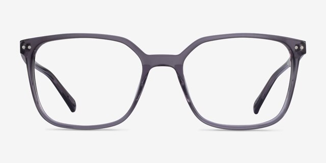 Conscious Clear Gray AcétateMontures de lunettes de vue d'EyeBuyDirect, Vue de Face