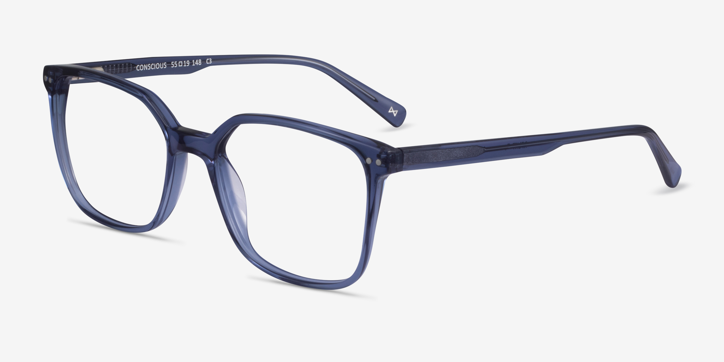 Conscious Square Clear Blue Glasses For Men Eyebuydirect