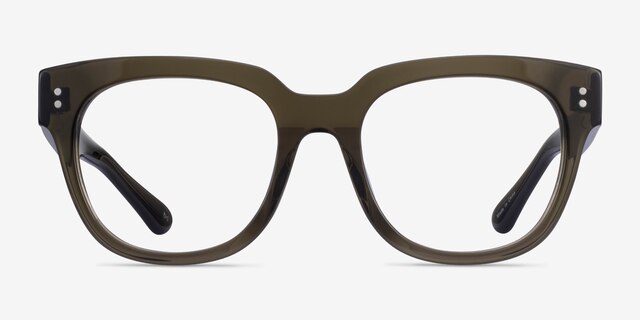 Life Clear Dark Green AcetateEyeglass Frames from EyeBuyDirect, Front View