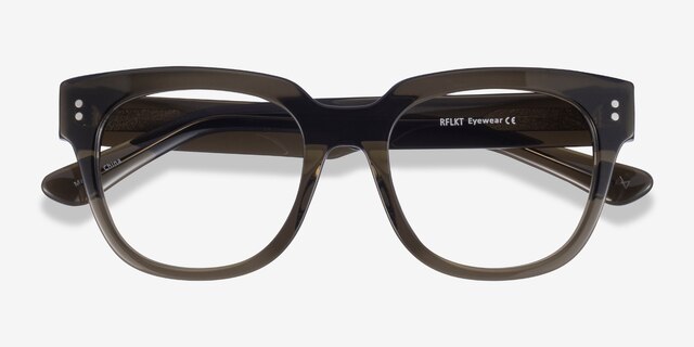 Life Clear Dark Green AcetateEyeglass Frames from EyeBuyDirect, Closed View