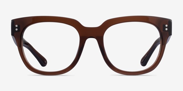 Life Clear Brown AcétateMontures de lunettes de vue d'EyeBuyDirect, Vue de Face