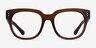 Life Clear Brown AcétateMontures de lunettes de vue d'EyeBuyDirect, Vue de Face