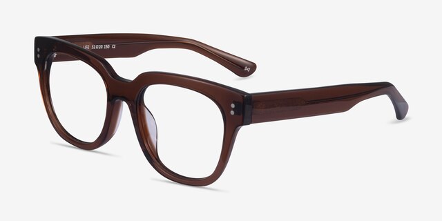 Life Clear Brown AcétateMontures de lunettes de vue d'EyeBuyDirect, Vue d'Angle