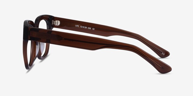 Life Clear Brown AcétateMontures de lunettes de vue d'EyeBuyDirect, Vue de Côté