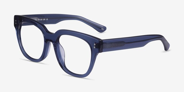Life Clear Blue AcetateEyeglass Frames from EyeBuyDirect, Angle View