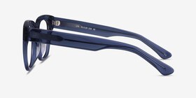 Life Clear Blue Acétate Montures de lunettes de vue d'EyeBuyDirect, Vue de Côté