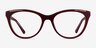 Felicity Burgundy Gold AcetateEyeglass Frames from EyeBuyDirect, Front View