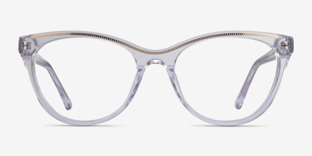 Felicity Clear Gold AcetateEyeglass Frames from EyeBuyDirect, Front View