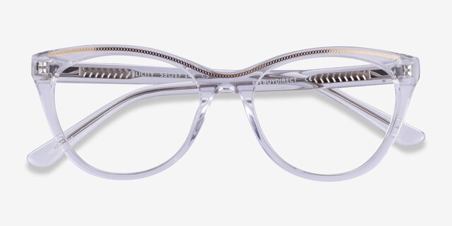 Felicity Clear Gold AcetateEyeglass Frames from EyeBuyDirect, Closed View