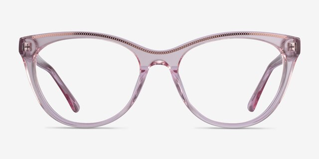 Felicity Clear Pink Rose Gold AcetateEyeglass Frames from EyeBuyDirect, Front View