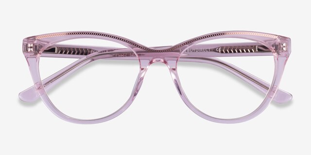 Felicity Clear Pink Rose Gold AcetateEyeglass Frames from EyeBuyDirect, Closed View