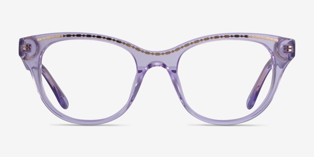 Arcady Clear Purple Gold AcetateEyeglass Frames from EyeBuyDirect, Front View