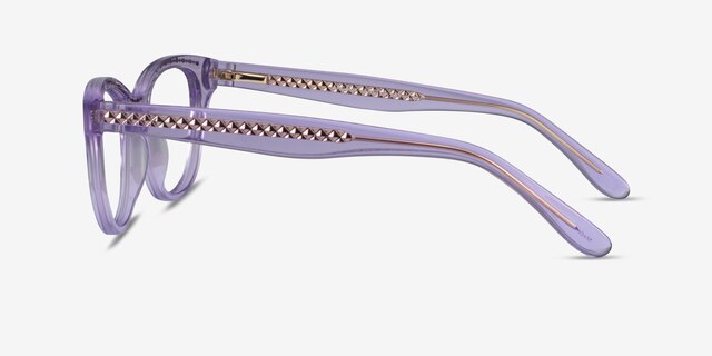 Arcady Clear Purple Gold AcetateEyeglass Frames from EyeBuyDirect, Side View