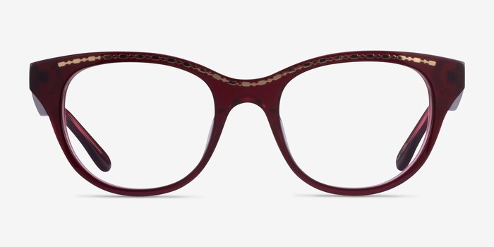 Arcady Burgundy Gold Acetate Eyeglass Frames from EyeBuyDirect