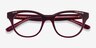 Arcady Burgundy Gold AcétateMontures de lunettes de vue d'EyeBuyDirect, Vue Rapprochée