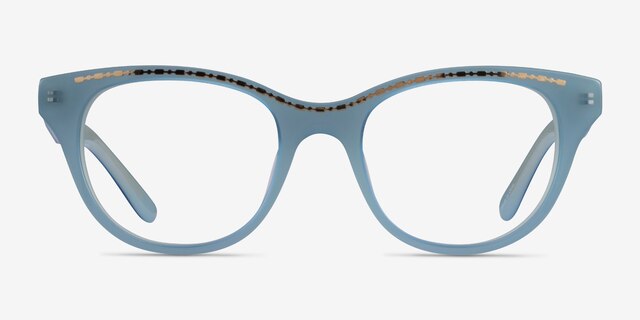 Arcady Blue Gold AcetateEyeglass Frames from EyeBuyDirect, Front View
