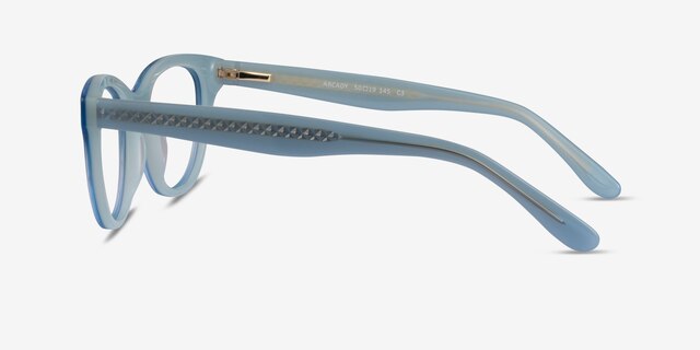 Arcady Blue Gold AcetateEyeglass Frames from EyeBuyDirect, Side View