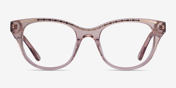 Arcady Clear Pink Gold Acetate Eyeglass Frames from EyeBuyDirect