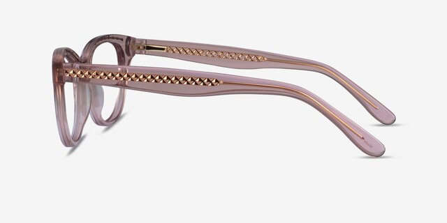 Arcady Clear Pink Gold AcetateEyeglass Frames from EyeBuyDirect, Side View