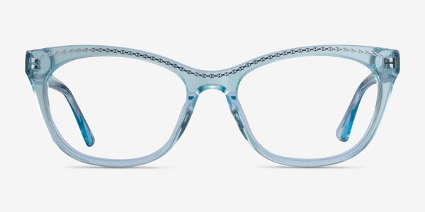 Arabesque Clear Blue Silver Acétate Montures de lunettes de vue
