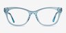 Arabesque Clear Blue Silver AcetateEyeglass Frames from EyeBuyDirect, Front View