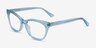 Arabesque Clear Blue Silver AcetateEyeglass Frames from EyeBuyDirect, Angle View