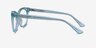Arabesque Clear Blue Silver AcetateEyeglass Frames from EyeBuyDirect, Side View