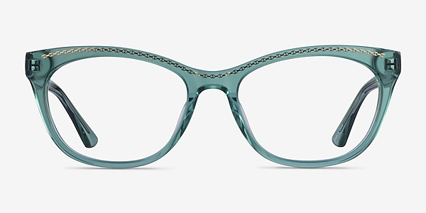 Arabesque Clear Green Gold Acétate Montures de lunettes de vue