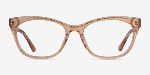 Arabesque Clear Orange Gold Acétate Montures de lunettes de vue