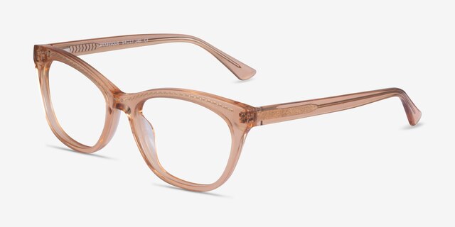 Arabesque Clear Orange Gold AcetateEyeglass Frames from EyeBuyDirect, Angle View
