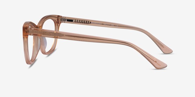 Arabesque Clear Orange Gold AcetateEyeglass Frames from EyeBuyDirect, Side View