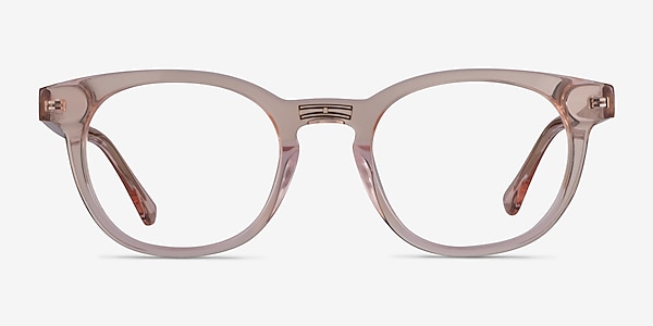 Hoop Clear Pink Gold Acétate Montures de lunettes de vue