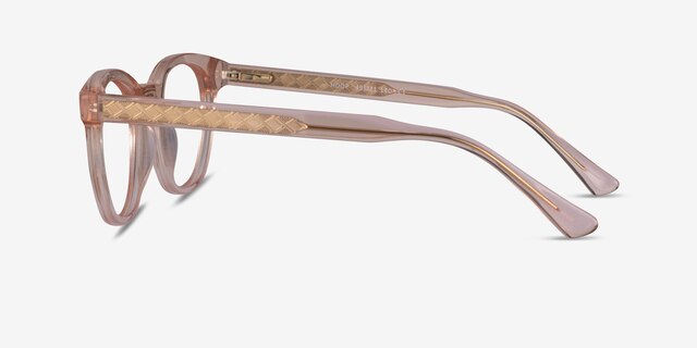 Hoop Clear Pink Gold AcetateEyeglass Frames from EyeBuyDirect, Side View