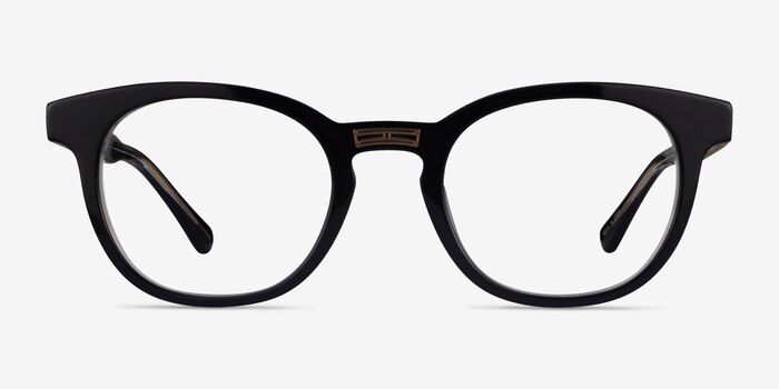 Hoop Black Gold Acétate Montures de lunettes de vue d'EyeBuyDirect