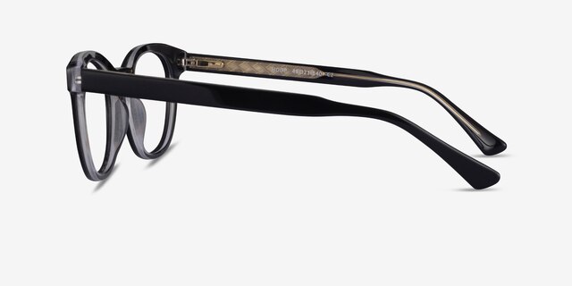 Hoop Black Gold AcetateEyeglass Frames from EyeBuyDirect, Side View