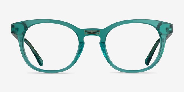 Hoop Emerald Green Gold AcetateEyeglass Frames from EyeBuyDirect, Front View