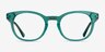 Hoop Emerald Green Gold AcetateEyeglass Frames from EyeBuyDirect, Front View