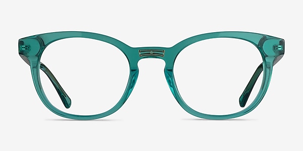 Hoop Emerald Green Gold Acetate Eyeglass Frames